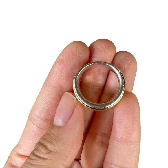 RARE David Yurman Origami Wide Cable Band Ring Sterling Silver & 18K Gold size 7 - Picture 8 of 8